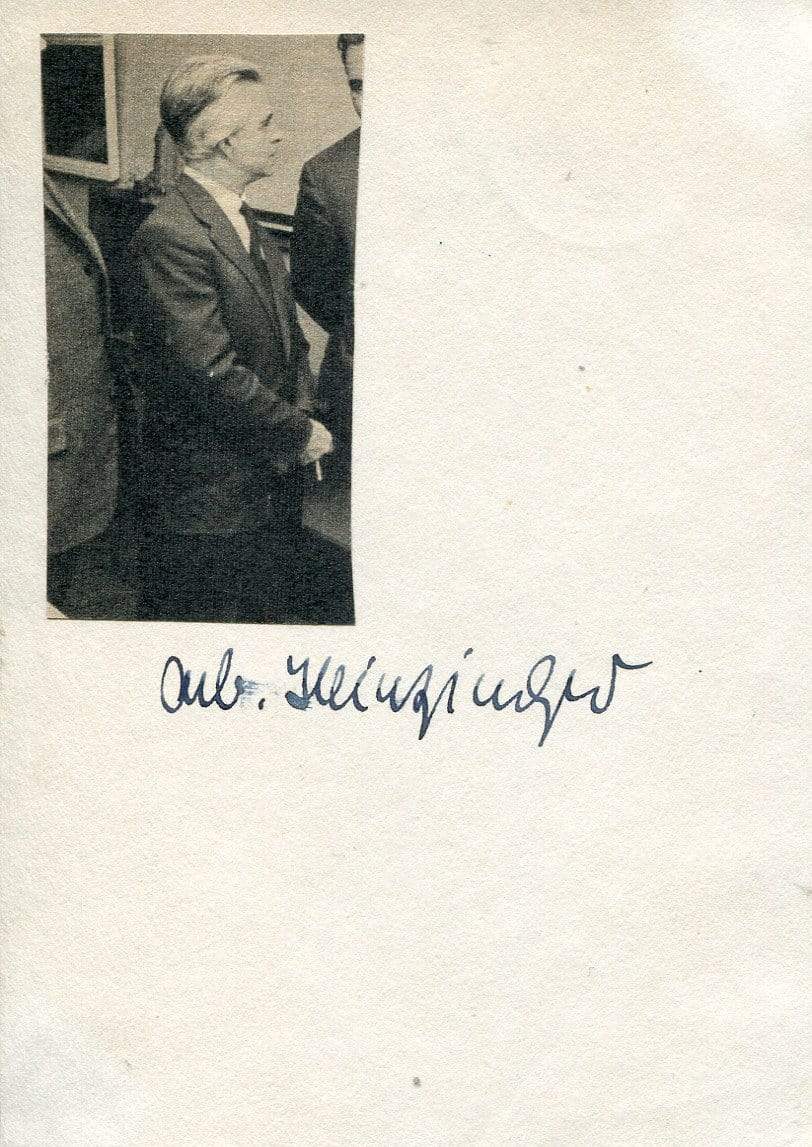 Heinzinger, Albert autograph