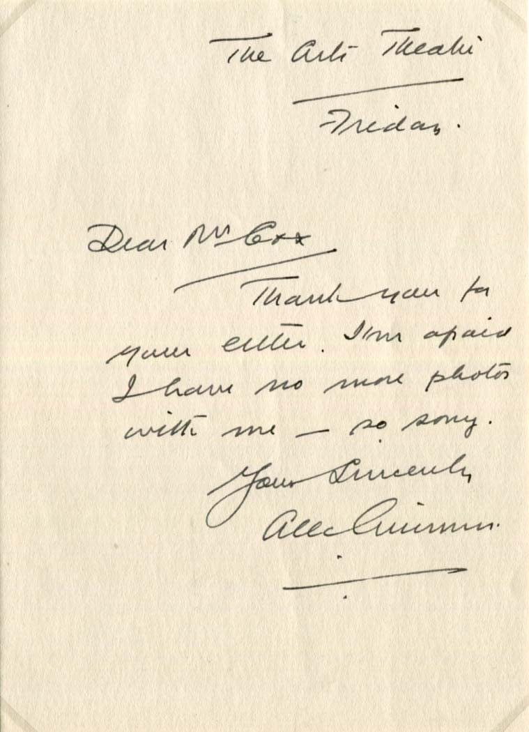 Alec Guinness Autograph