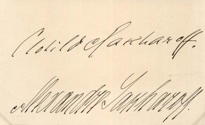 Clotilde & Alexander Sakharoff Autograph
