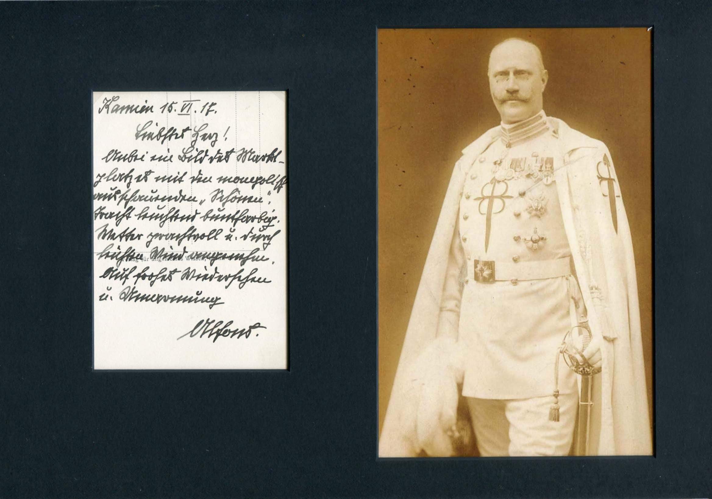 Prince Alfons of Bavaria autograph