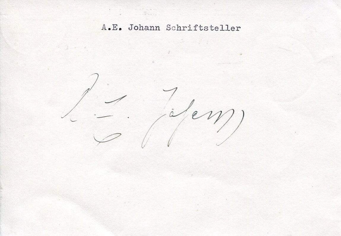 Johann, Alfred E. autograph