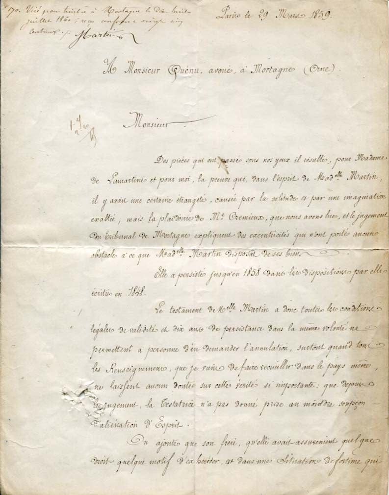 Alphonse de Lamartine Autogramme