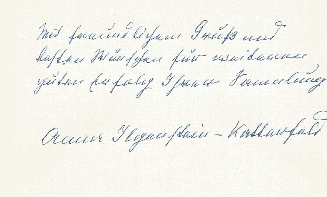 Ilgenstein-Katterfeld, Anna autograph
