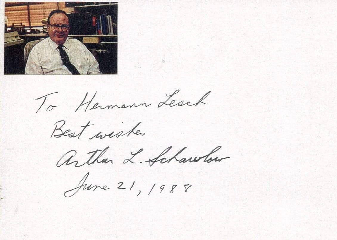 Schawlow, Arthur Leonard autograph