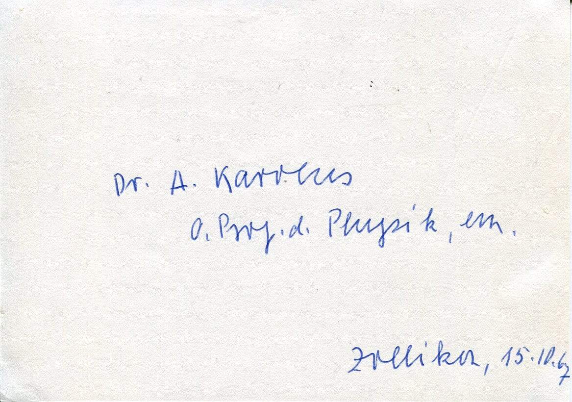 Karolus, August autograph