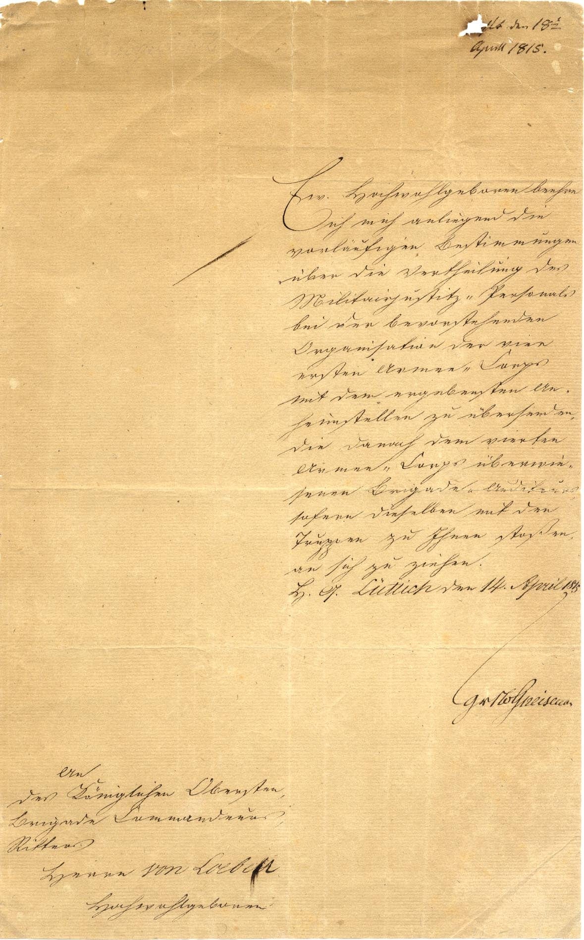 August Wilhelm Antonius Graf von Gneisenau Autograph Autogramm | ID 7259744108693