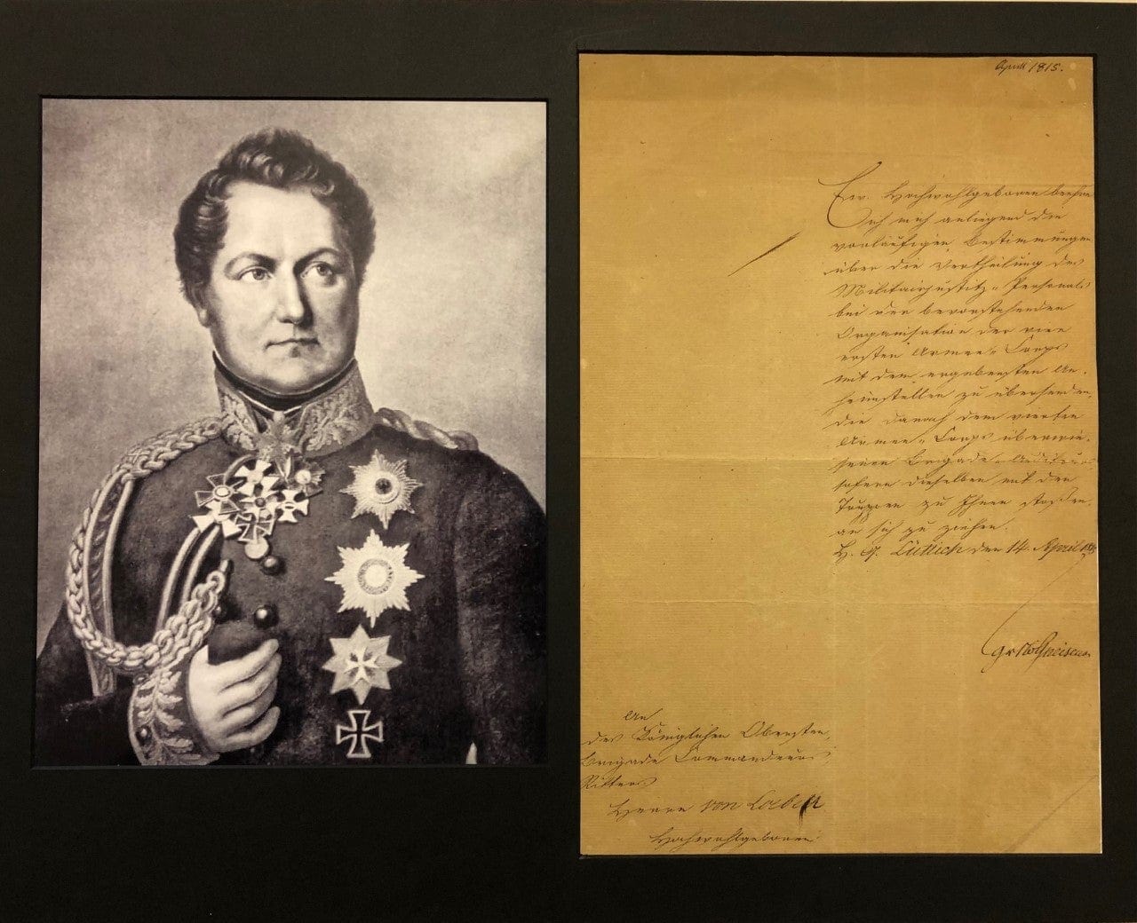August Neidhardt von Gneisenau Autograph