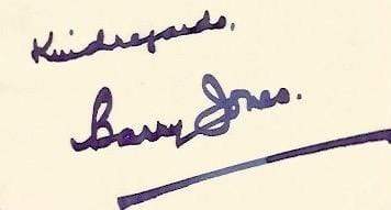 Jones, Barry autograph