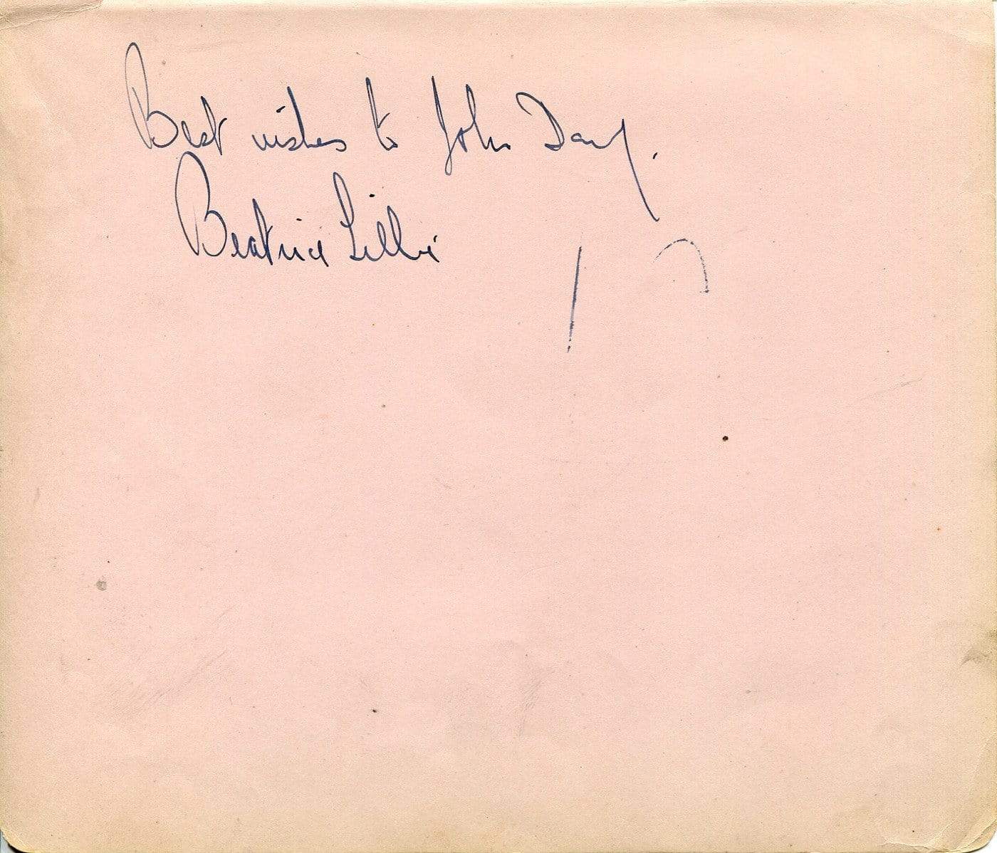 Lillie, Beatrice autograph