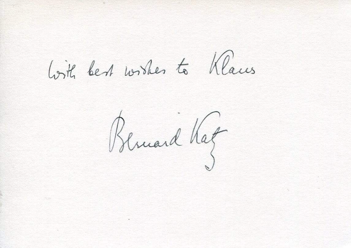 Katz, Bernard autograph
