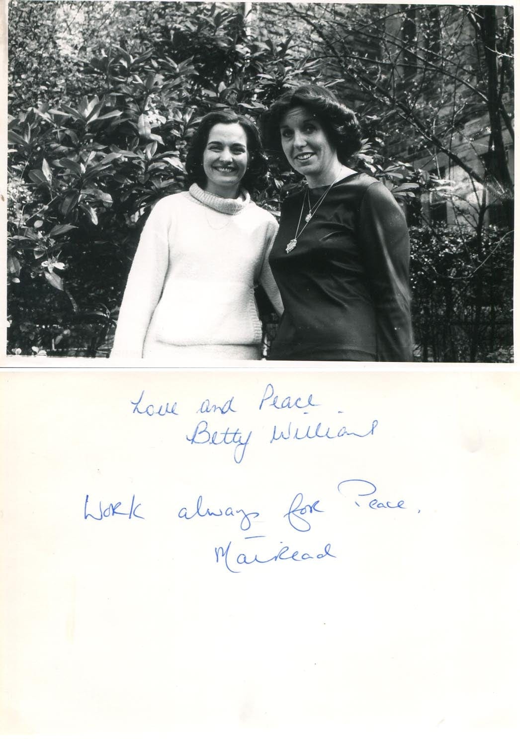 Betty &amp; Mairéad Williams &amp; Corrigan Autograph Autogramm | ID 7305711354005