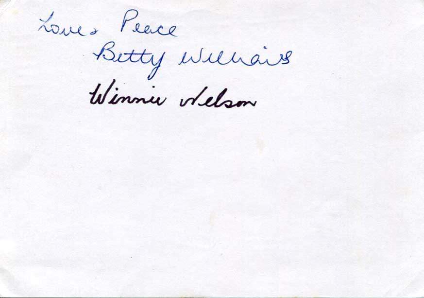Betty Williams Autograph Autogramm | ID 6719543705749