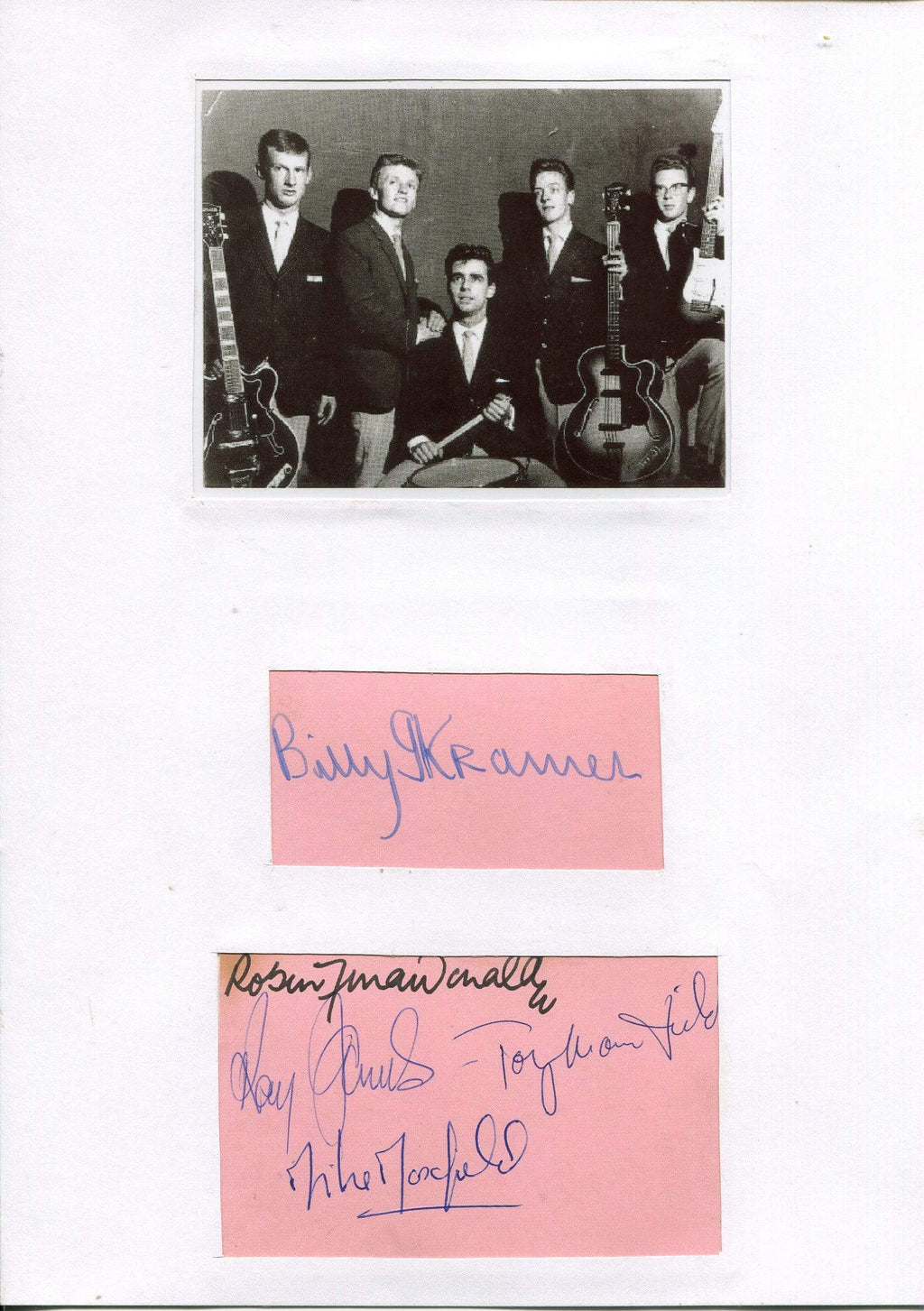 Mike Maxfield Billy J. Kramer & the Dakotas autograph | Signed album pages