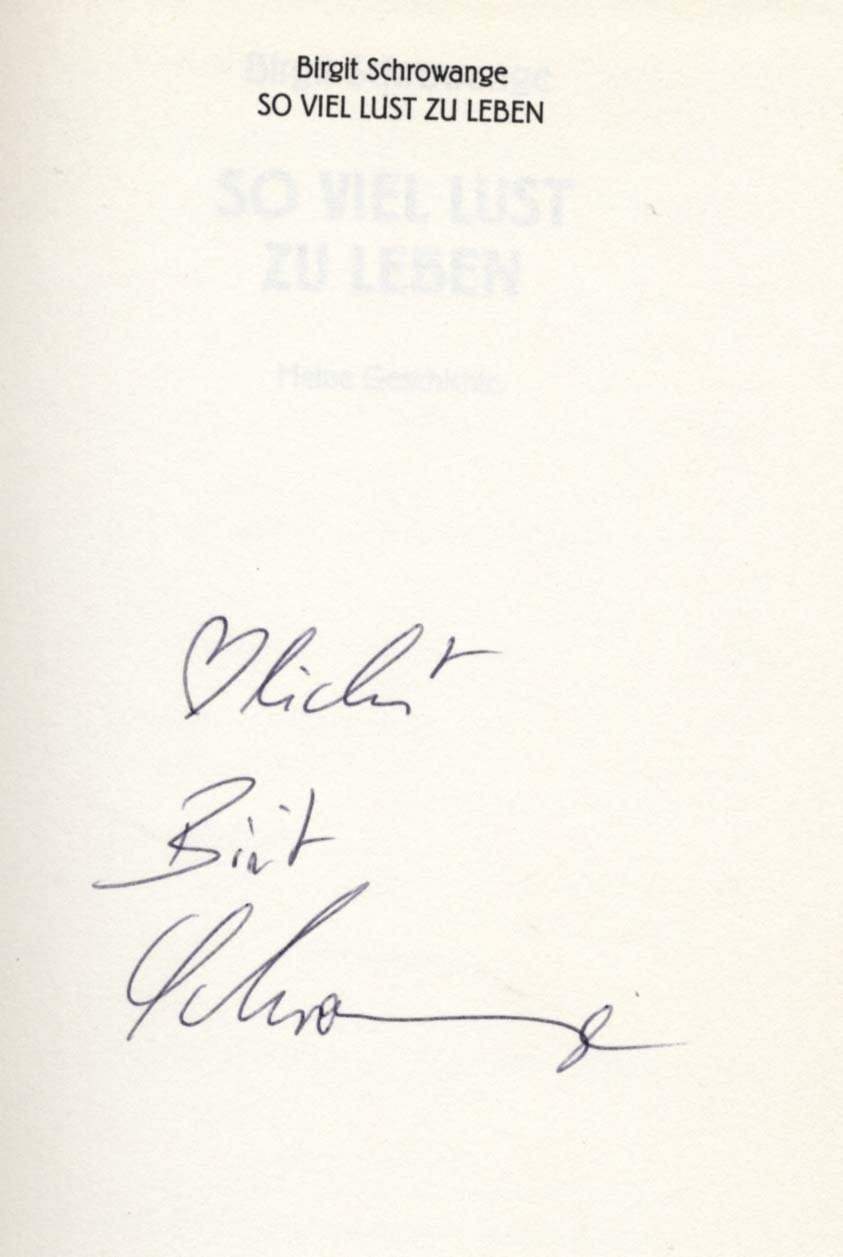 Schrowange, Birgit autograph