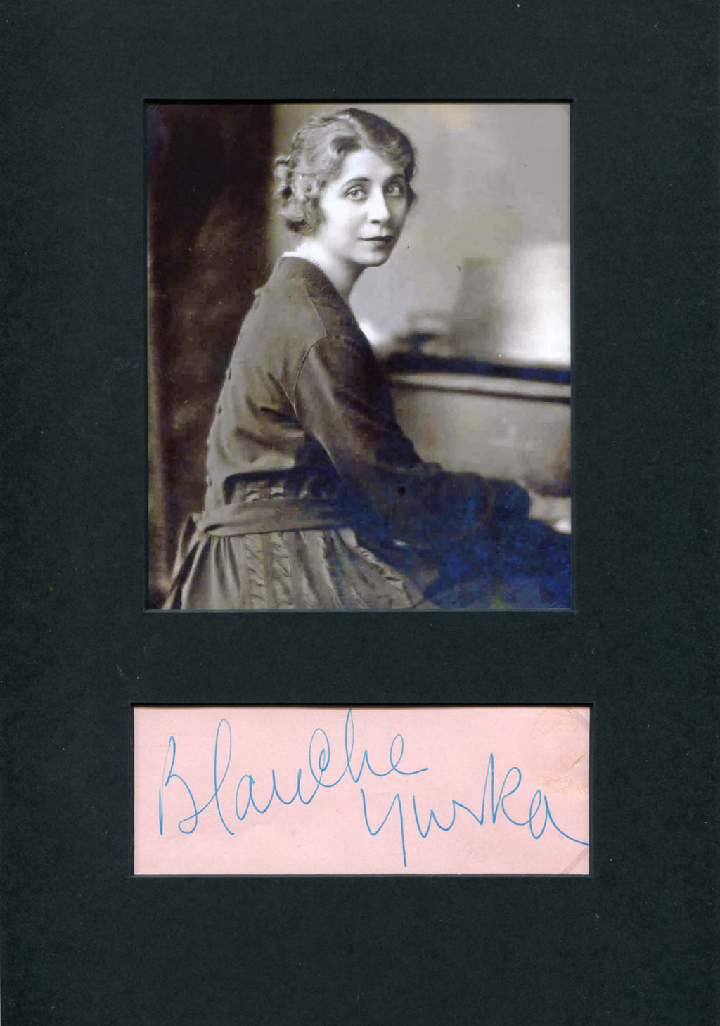 Blanche Yurka autograph Signed album page mounted