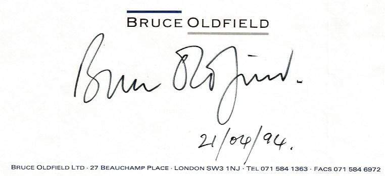Oldfield, Bruce autograph