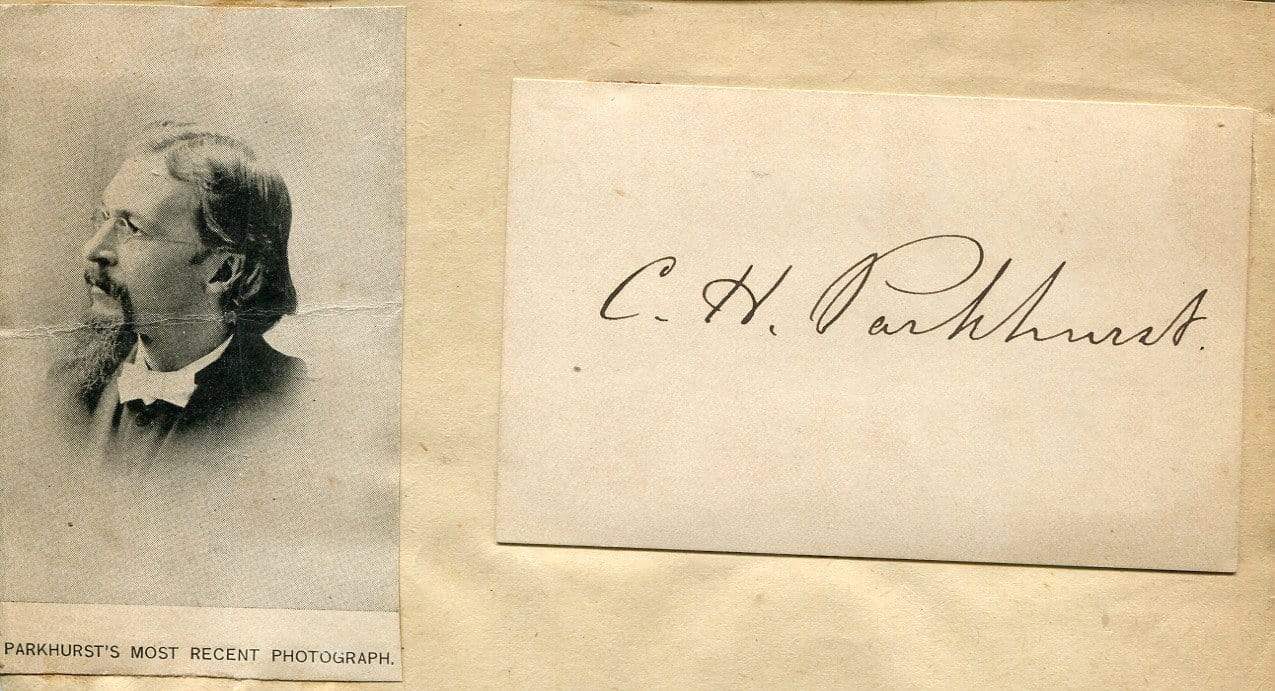 Parkhurst, Charles Henry autograph