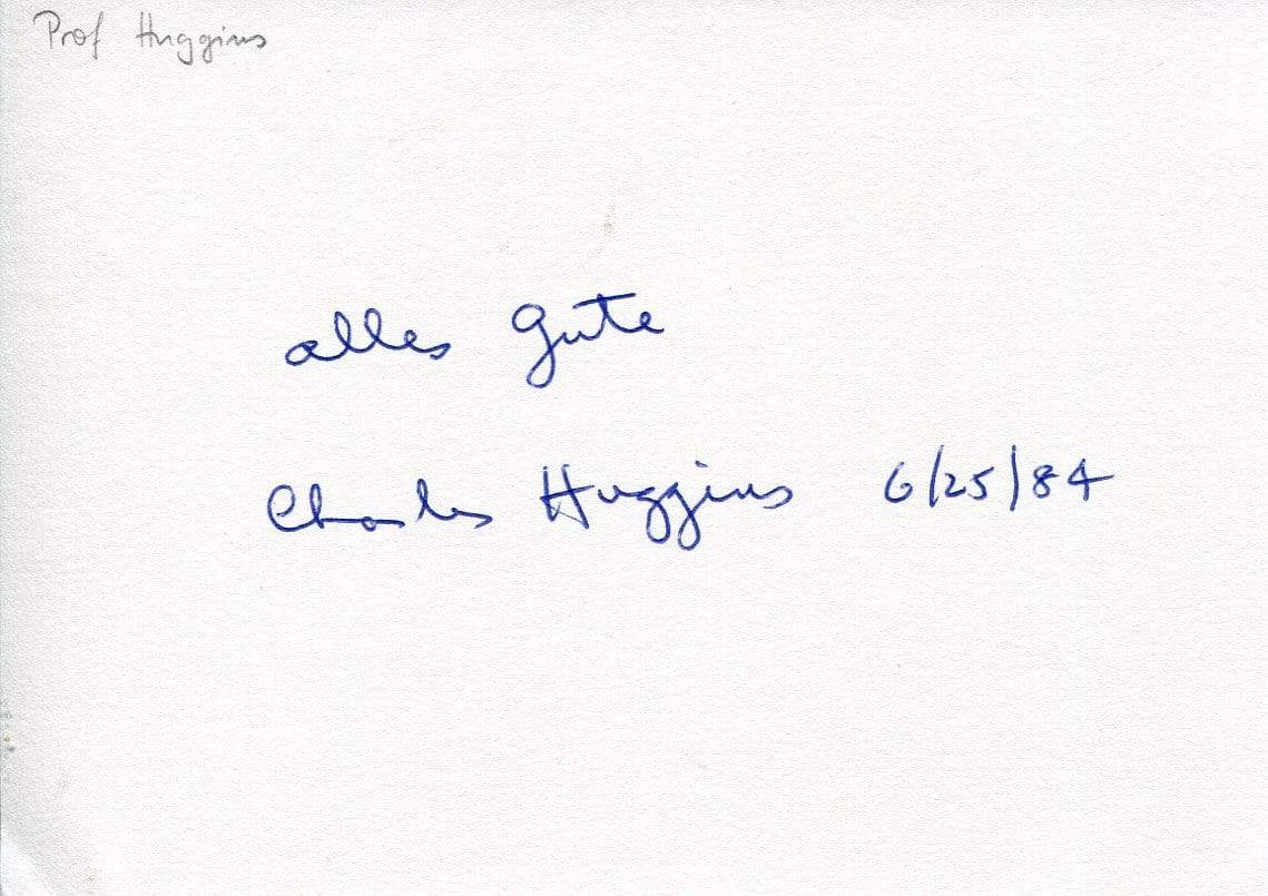 Huggins, Charles autograph