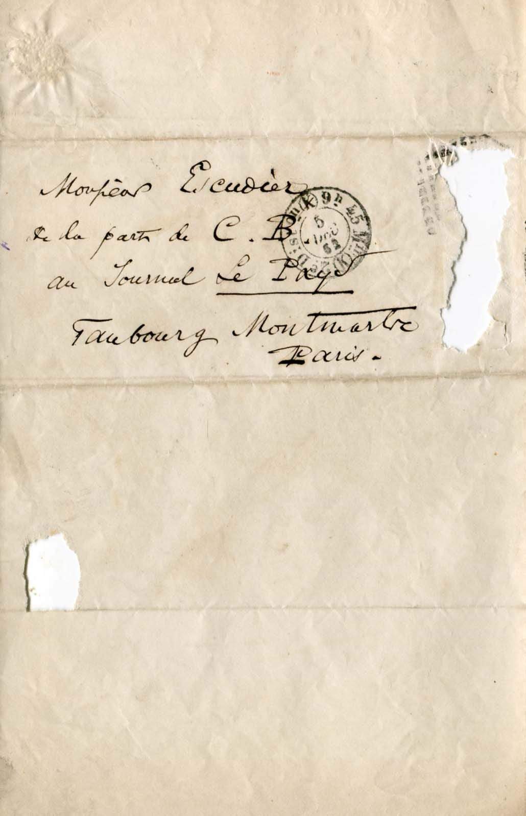 Baudelaire, Charles autograph