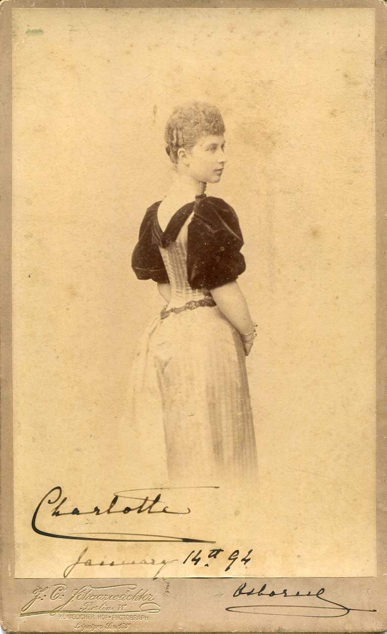 Princess Charlotte of Prussia autograph