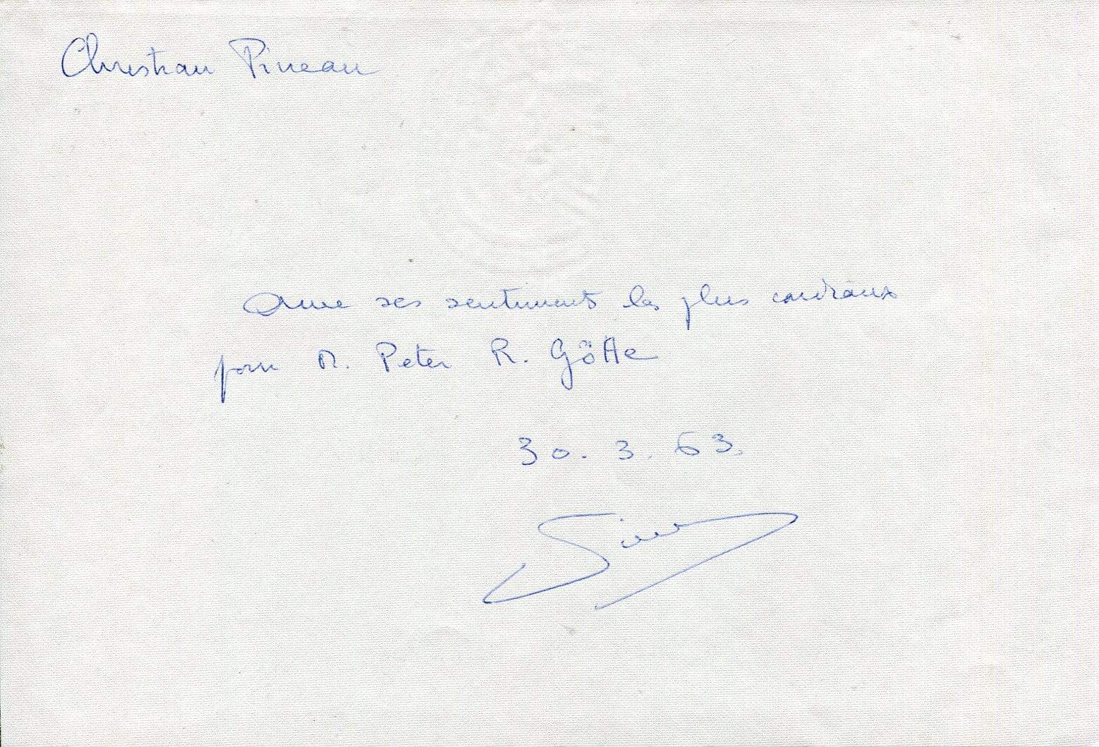 Pineau, Christian autograph