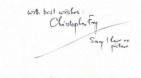 Fry, Christopher autograph