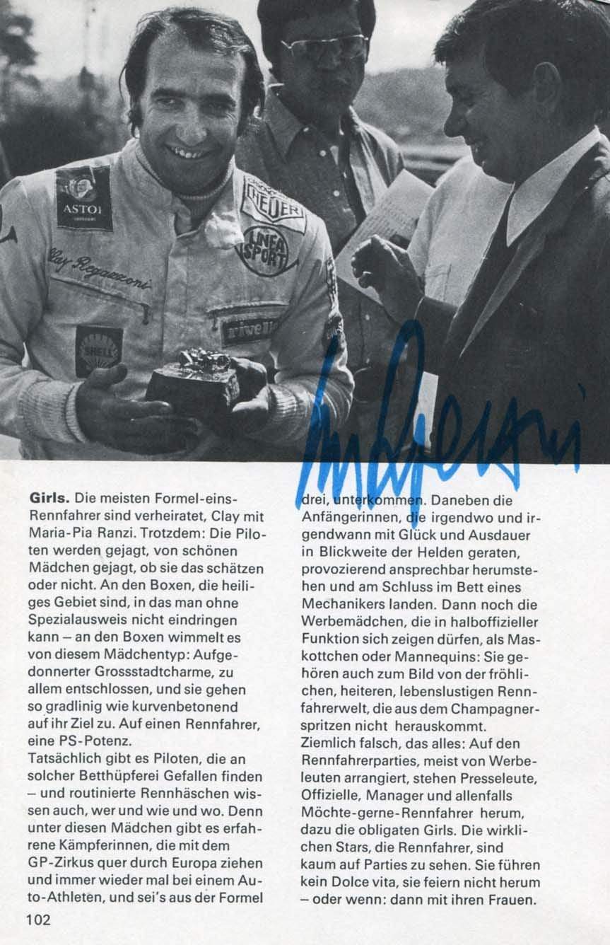 Regazzoni, Clay autograph