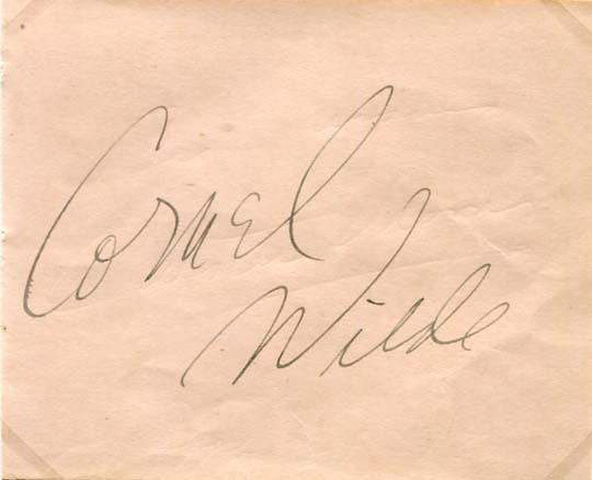 Wilde, Cornel autograph