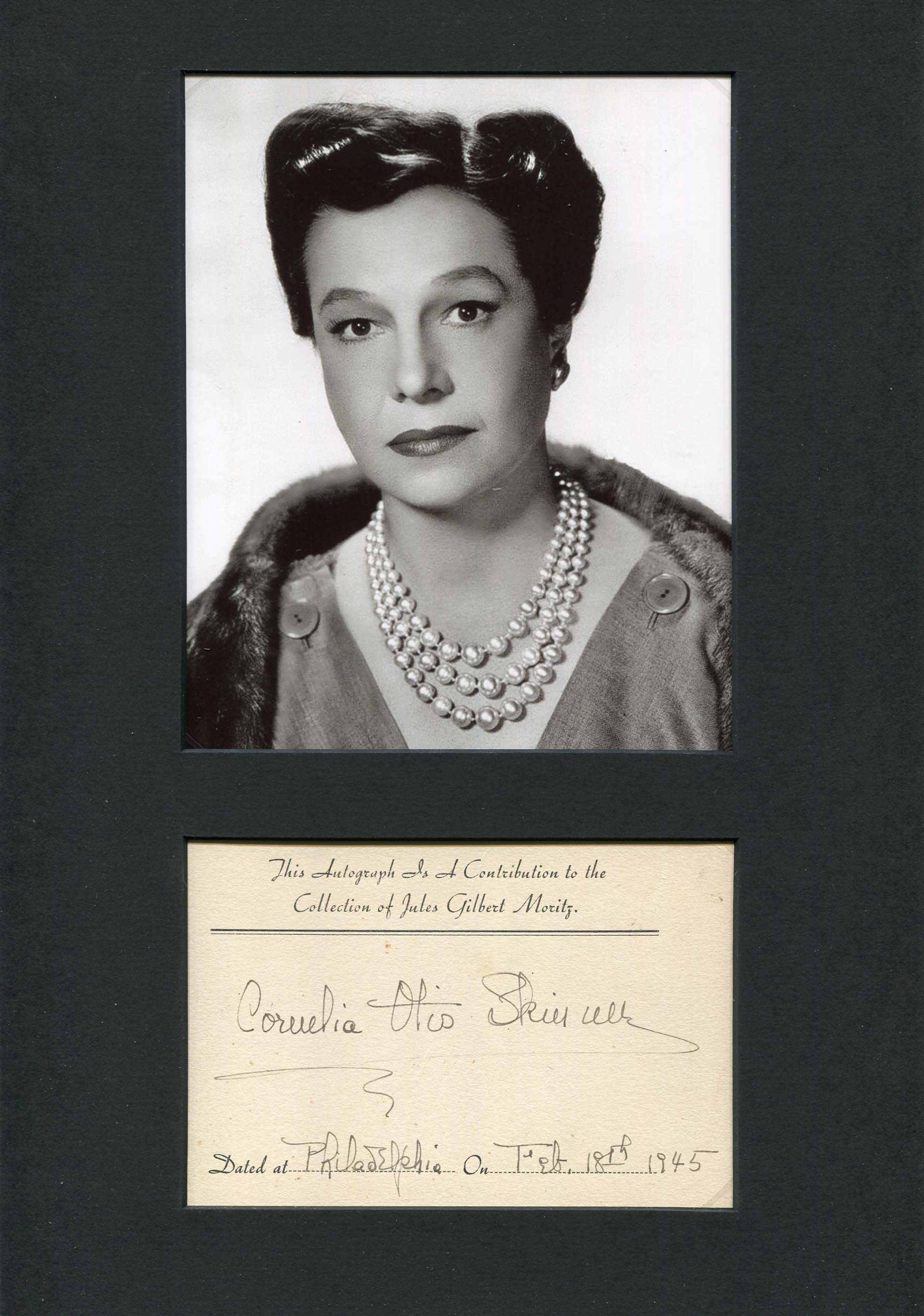 Skinner, Cornelia Otis autograph