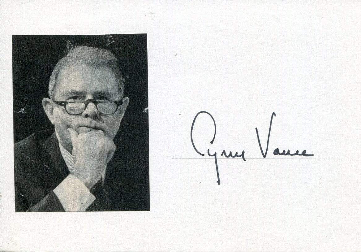Vance, Cyrus autograph