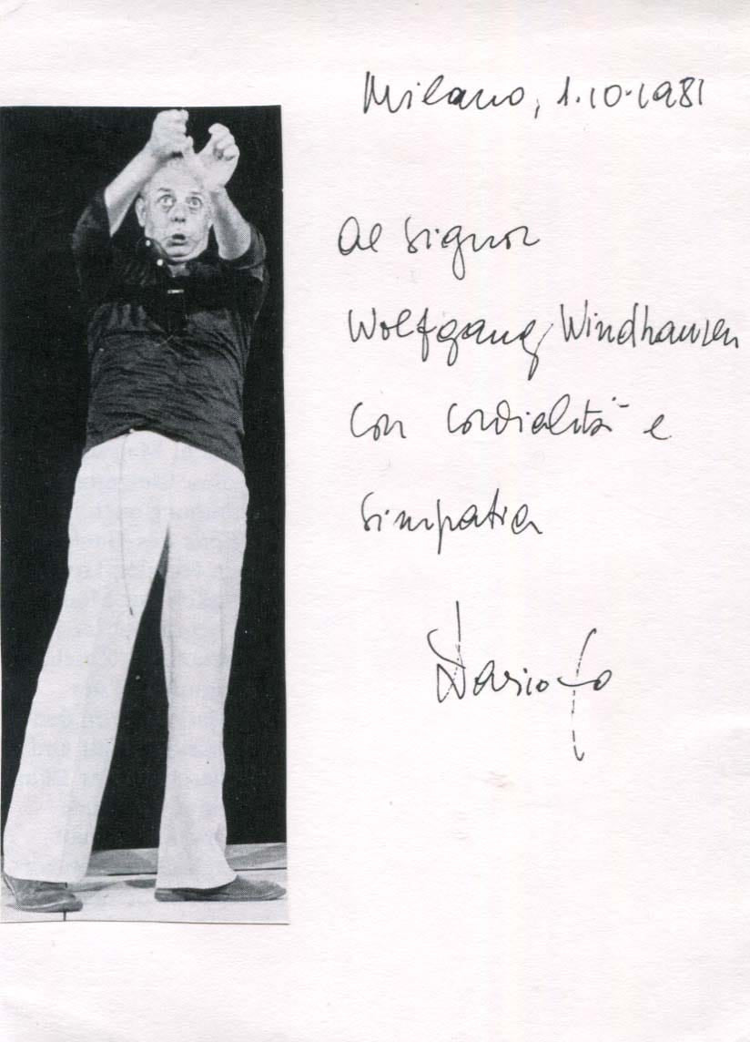 Dario Fo Autogramm