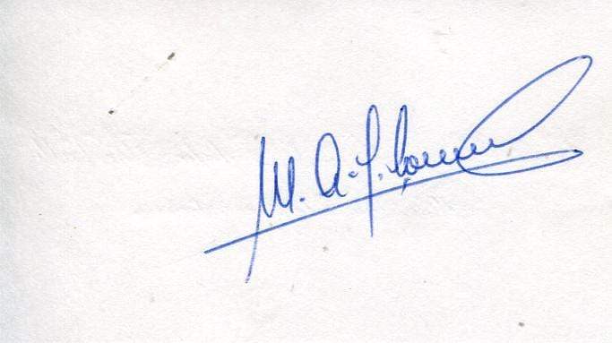 de la Flor; Miguel Ángel autograph