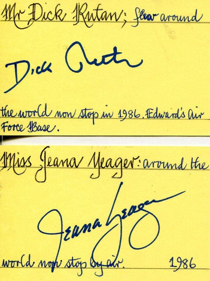 Dick &amp; Jeana Rutan &amp; Yeager Autograph Autogramm | ID 7106298904725