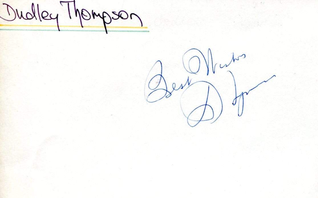 Thompson, Dudley autograph