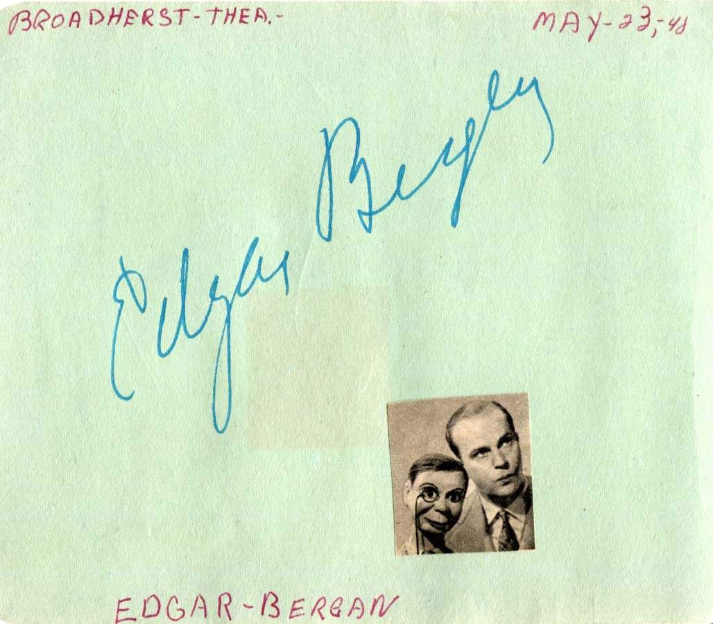 Bergen, Edgar autograph