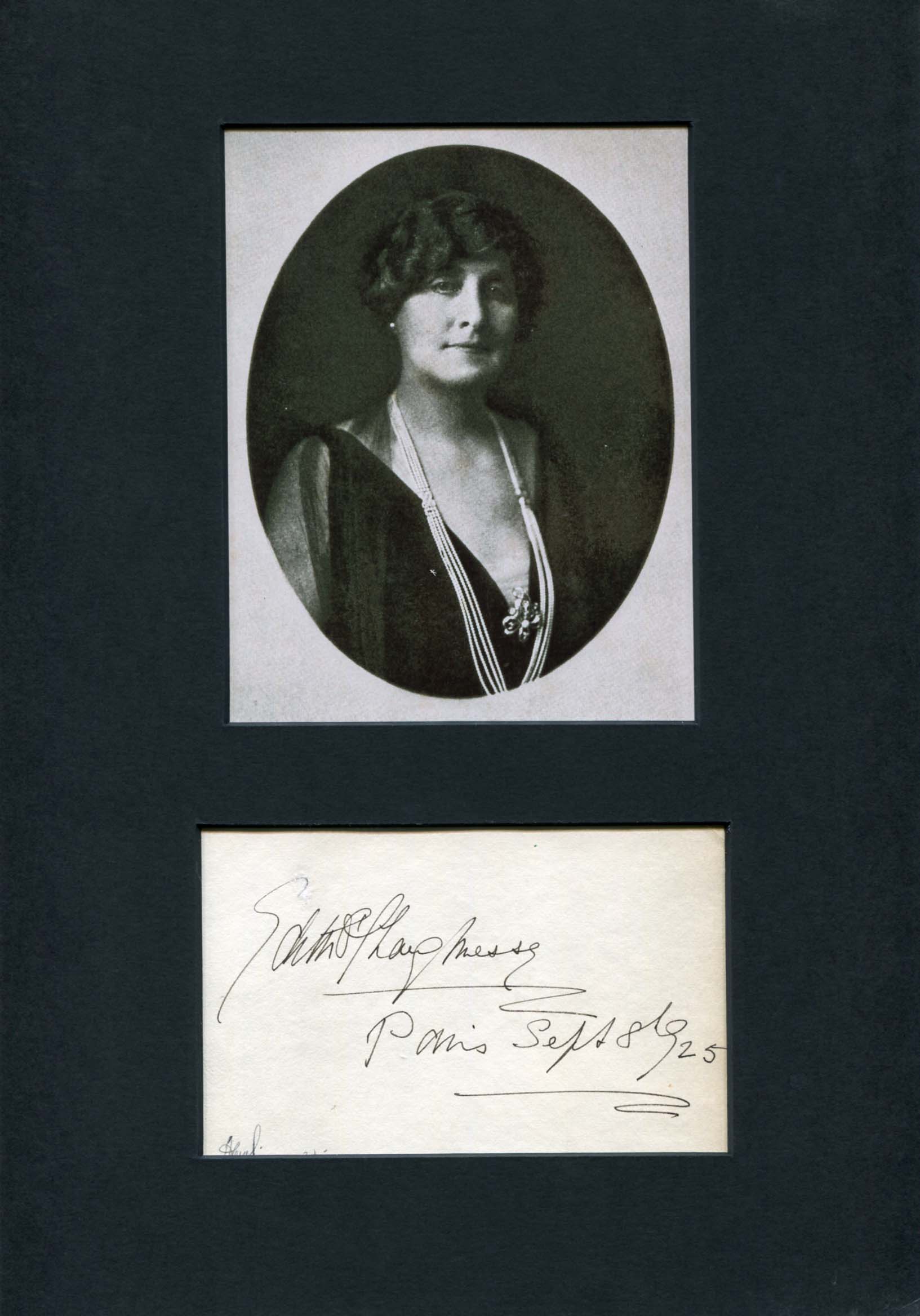 O`Shaughnessy, Edith autograph