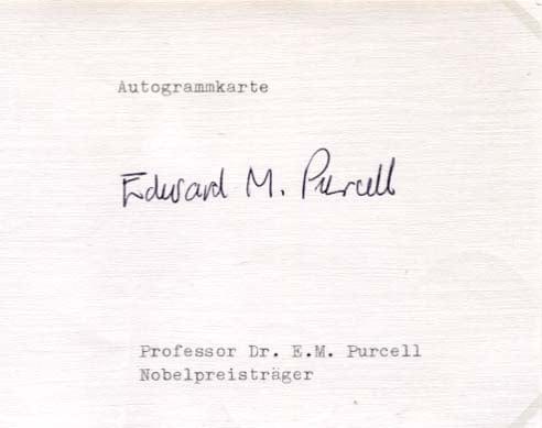 Edward Mills Purcell Autograph Autogramm | ID 7427846045845