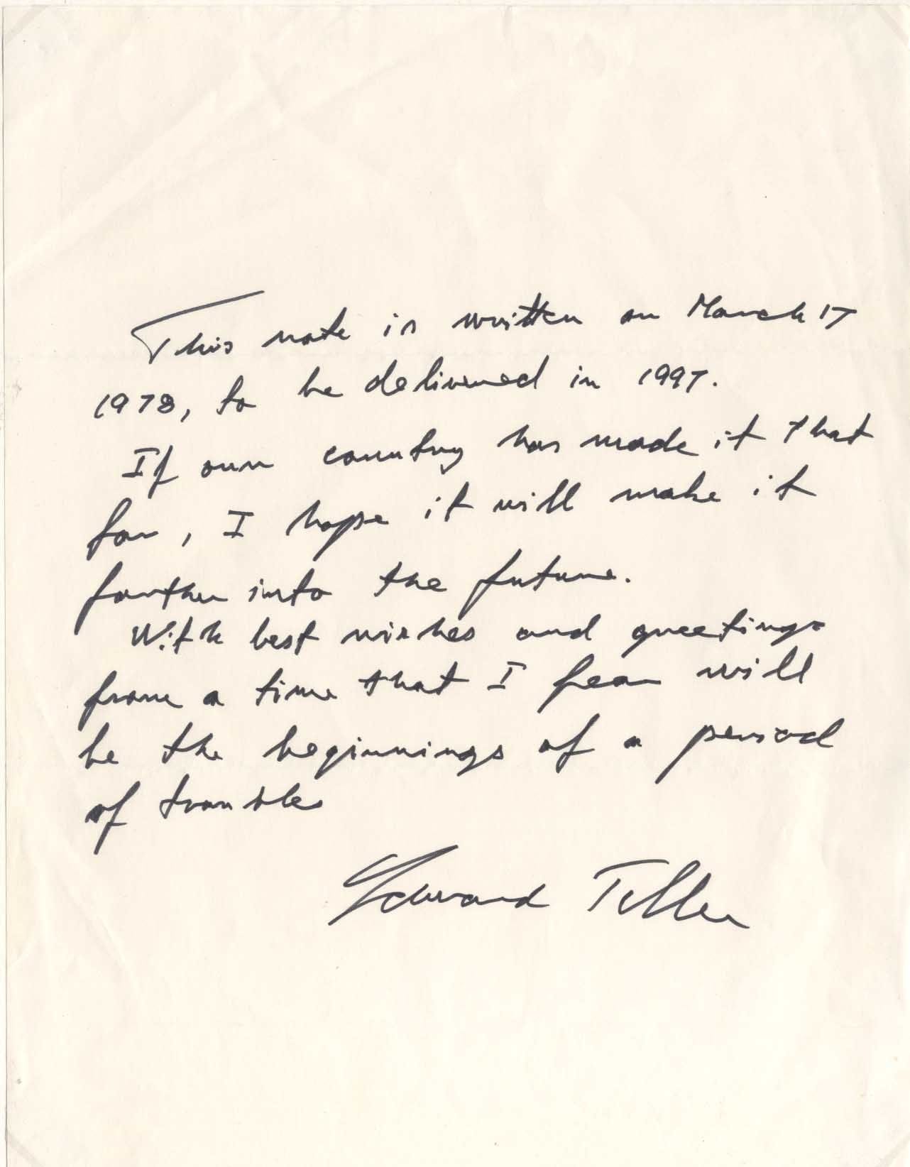 Edward Teller Autograph
