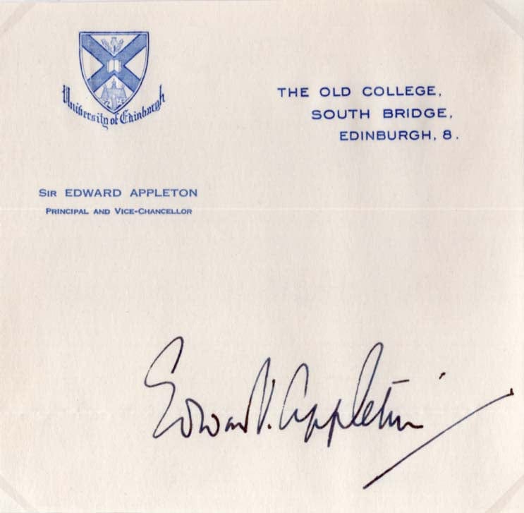 Edward Victor Appleton Autograph Autogramm | ID 7763806552213