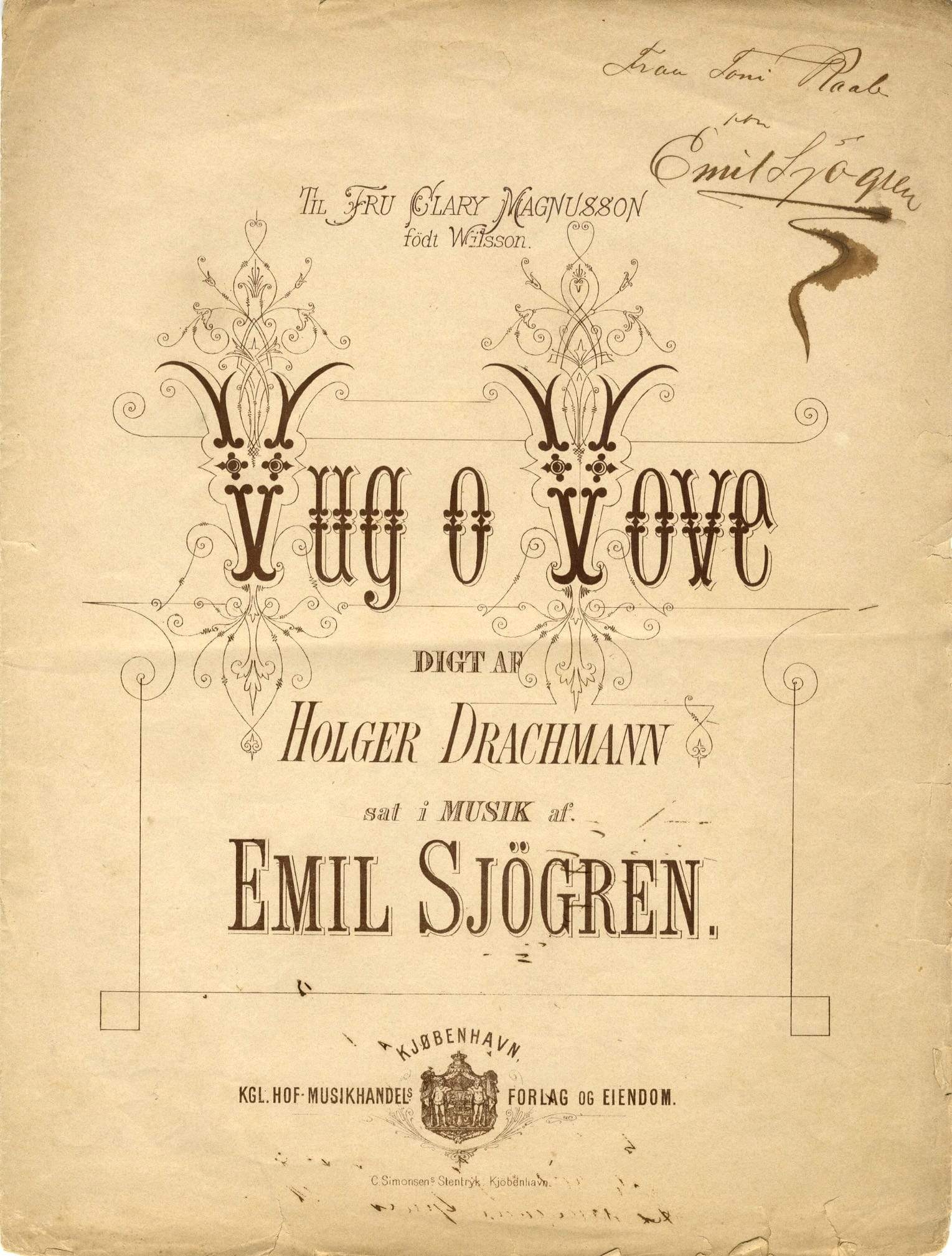 Sjögren, Emil autograph