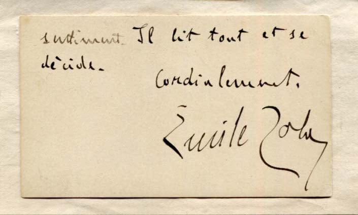 Emile Zola Autogramm