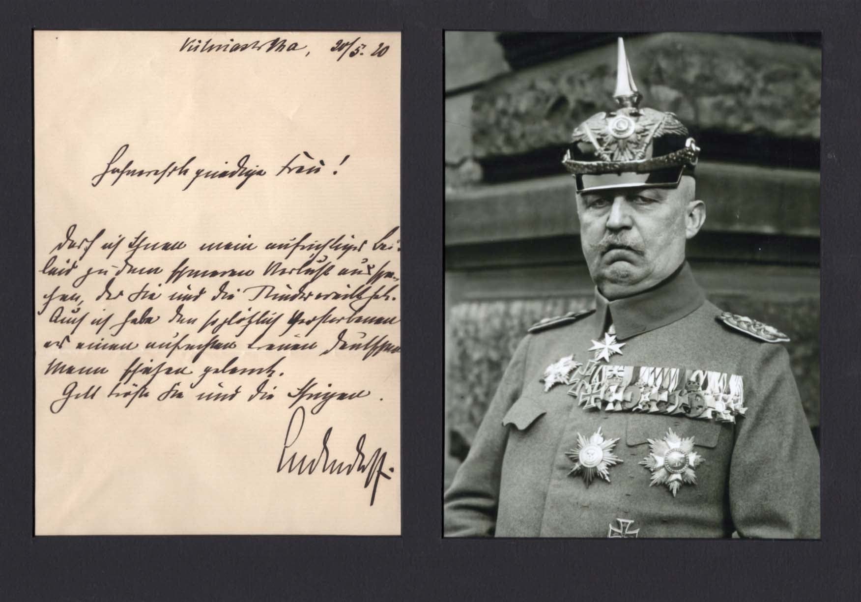 Erich Friedrich Wilhelm Ludendorff Autograph Autogramm | ID 7773895655573
