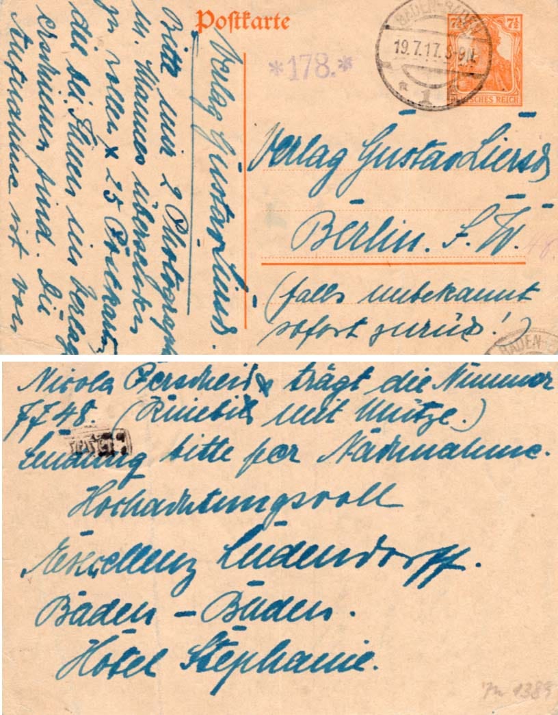 Erich Friedrich Wilhelm Ludendorff Autograph Autogramm | ID 7773895655573