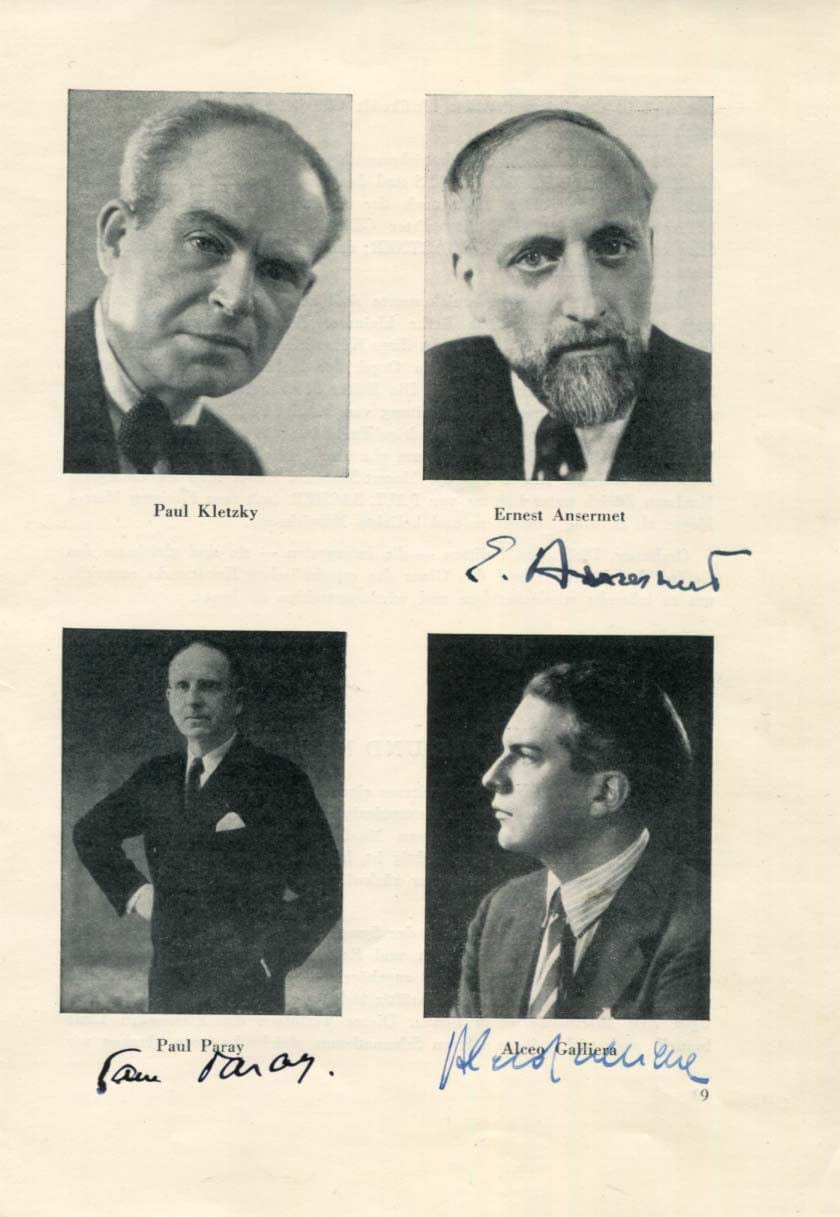 Ernest &amp; Paul &amp; Alceo Ansermet &amp; Paray &amp; Galliera Autograph Autogramm | ID 7571141984405