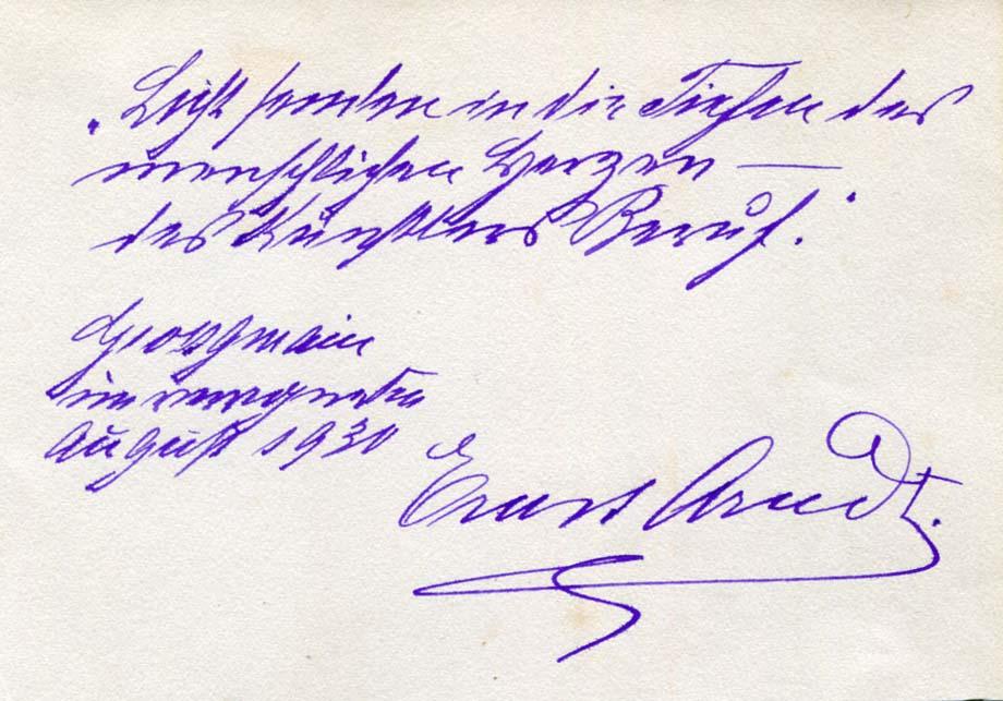 Ernst Arndt Autograph Autogramm | ID 7231643320469