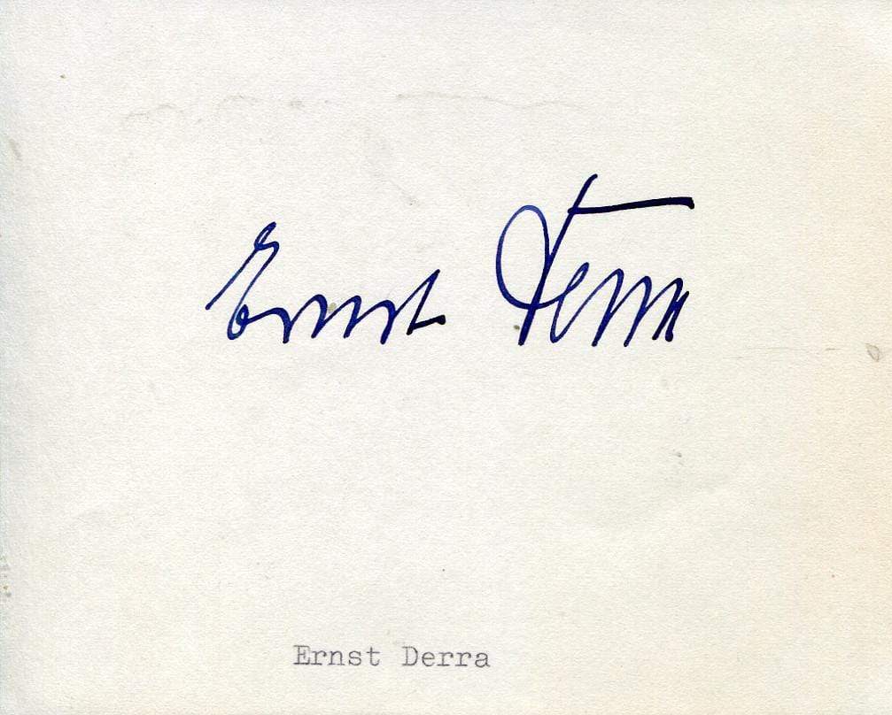 Derra, Ernst autograph