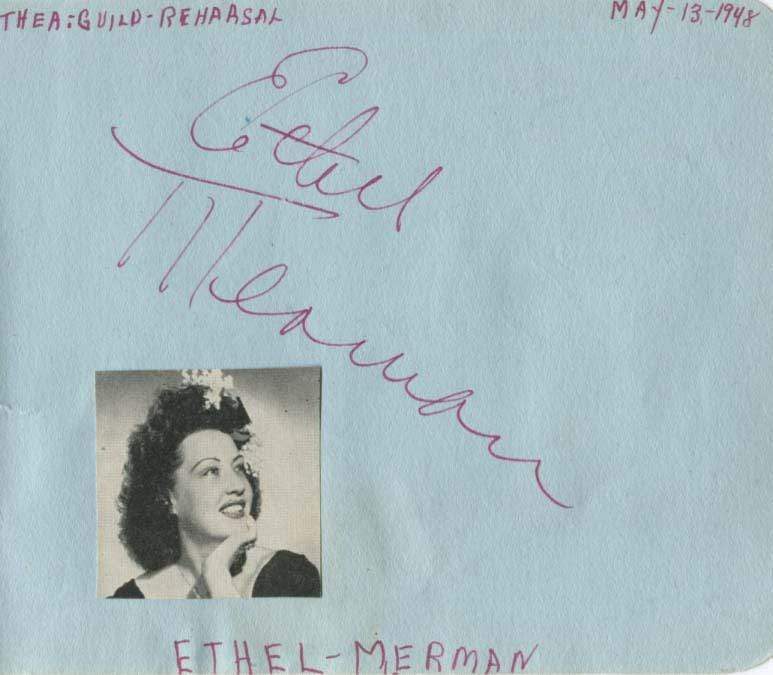 Merman, Ethel autograph
