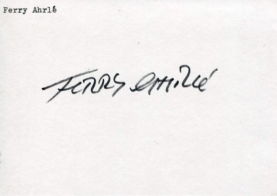 Ahrlé, Ferry autograph