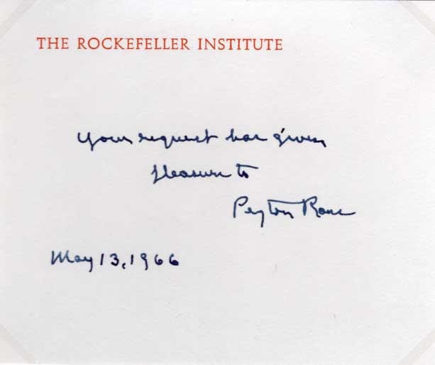 Francis Peyton Rous Autograph Autogramm | ID 7376369516693