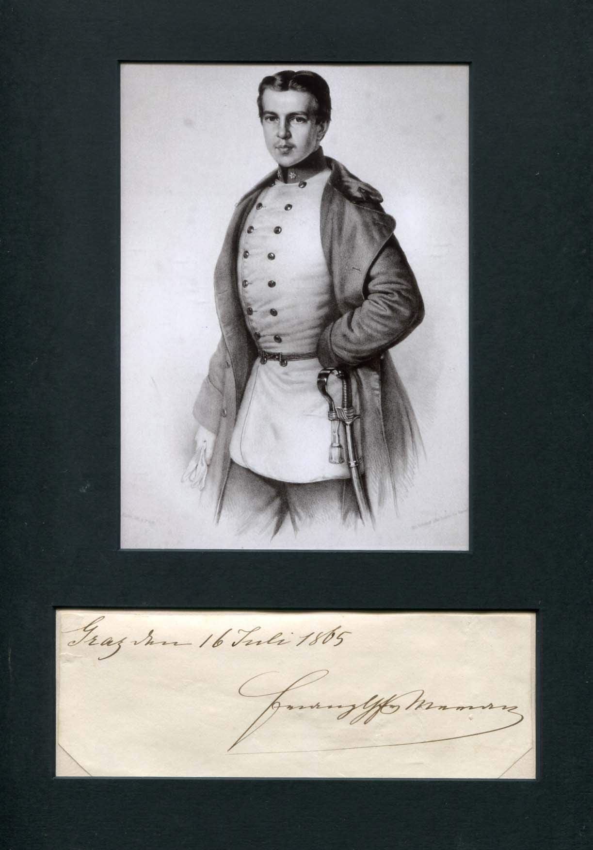 Franz, Count of Meran autograph